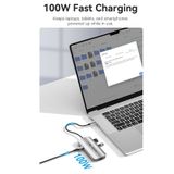  HUb chuyển đa năng Vention 5in1 Vention Docking Station (USB-C to HDMI/USB 3.0 x3/PD, 4K@60Hz, 100W PD Quick charge ) 