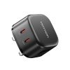  Vention 2-Port USB (C + C) GaN Charger (45W/45W) UK-Plug Black 