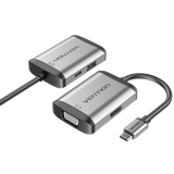  Type-C to HDMI/VGA/USB3.0/PD Converter 0.15M Gray Metal Type 