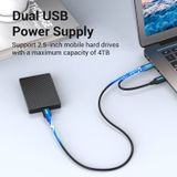  Cáp Data tốc độ cao Vention USB 3.0 A Male to Micro-B Male Cable with USB Power Supply - CQP (Cáp chuyển USB sang Micro-B, 5Gbps, for HDD Box) 
