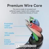  Dây cáp âm thanh chất lượng cao AUX Audio 3.5 VENTION BHC (Cotton Braided, AUX Cable 3.5mm, Male to Female) 