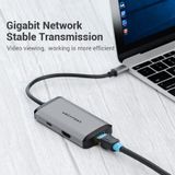  Bộ Hub Mở Rộng Đa Năng 6 in 1 Vention CNCHB Type-C to HDMI/USB3.0*3/RJ45/PD Converter 0.15M 