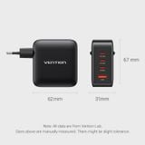  Củ sạc nhanh đa năng 4-Port Vention GaN Charging Kit 140W - FEIBO (TypeCx3 + USB A, PD3.1EU/US/UK-Plug) 