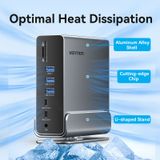  HUB Mở Rộng Đa Năng 15-in-1 VENTION TPU (C to DP/HDMI x 2/USB 3.2 Gen 2 Type-C/USB 3.2 Gen 2 Type-A x 2/USB 3.2 Gen 1 Type-C/USB 3.0/USB 2.0 x 2/RJ45/SD/TF/3.5mm TRRS/PD, MST Support) 