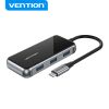  HUB mở rộng đa năng Vention Type C to HDMI/VGA/USB 3.0x3/PD Docking Station - TFJ (PD100W, 4K@30Hz, 5Gbps) 