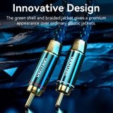  Cáp âm thanh đầu hoa sen  vải dù cao cấp Vention Cotton Braided (2RCA Male to 2RCA Male Audio Cable, Green Copper) 