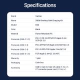  Bộ sạc nhanh đa năng Vention 6-Port Desktop GaN Powerstrip Charger 200W/ 140W - FEN ( TypeCx4 + USBx2, QC/ PD/ PPS/ FCP/ SCP Multi Quick Charge Support) 