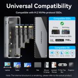  Vention USB 4.0 M.2 NVMe SSD Enclosure (USB 4.0 Type-C) Gray Aluminum Alloy Type 