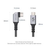  Cáp Sạc Nhanh C to C VENTION TAZ 60W (5Gbps, Right Angle Cable) 