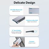 Multi-function USB-C to DP/HDMI/VGA/USB-C Gen 1/USB 3.0x2/USB 2.0/RJ45/SD/TF/TRRS 3.5mm/PD Docking Station 0.25m Gray Metal Type 