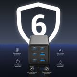  Vention 6-Port USB (C+C+C+C +A+A) Desktop GaN Charger (140W/140W/45W/20W/18W/18W) Plug 