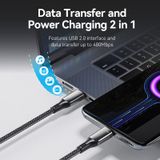  Cáp sạc nhanh C to C 100W Vention Cotton Braided USB 2.0 C Male to C Male 5A Cable 