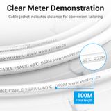  Dây cáp điện thoại bàn 4 lõi chống nhiểu Vention 4 Core Telephone Cable (cuộn 100 met, Màu trắng, Support telephone/Fax) 