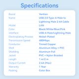  Cáp Sạc Nhanh USB to Lightning VENTION LAN 2.4A (480Mbps) 