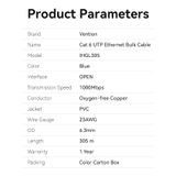  Dây cáp mạng LAN tốc độ cao Vention Cat.6 UTP Lan Cable 305M Blue - IHB (dài 305met, CAT6, 1Gigabit/250Mhz, 23AWG, Xanh dương ) 