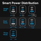  Vention 3-Port USB (C+C+A) GaN Charger (70W/70W/22.5W) Gray with USB-C to USB-C Cable (1M) Black EU-Plug 