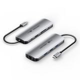  HUB chuyển đa năng Vention 9in1 USB-C Docking Station - TQL ( Type C to HDMI/USB 3.0 x 3/RJ45/SD/TF/TRRS 3.5mm/PD) 