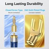  Cáp âm thanh cao cấp Vention Dual Banana Plugs to Dual Spade Plugs dung cho Loa - BLC ( 2 đầu bắp chuối sang 2 đầu Jack càng cua ) 