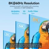  Cáp Chuyển Type-C to HDMI2.1 8K VENTION CRC (8K@60Hz, 4K@240Hz/144Hz, Dolby Atmos, Dynamic HDR, HDCP 2.3, 12-bit Color Depth, 3D Video, eARC, QMS) 