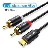  Jack Chuyển Đổi Âm Thanh Type C to 2*RCA VENTION BGU (Cotton Braided Cable) 