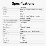  Cáp Nối Dài USB2.0 VENTION CBK (480Mbps, Male to Female) 