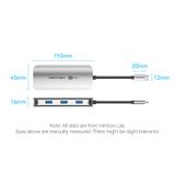  Hub mở rộng đa năng Vention 6in1 Docking Station (USB-C to HDMI/USB 3.0 x3/RJ45/PD, 4k@60Hz, 100W PD) 