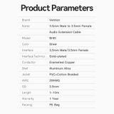  Cáp âm thanh AUX 3.5mm nối dài Vention Cotton Braided Audio AUX 3.5mm Male to AUX 3.5mm Female - BHE ( Cáp Audio AUX 3.5mm nối dài, AUX 3.5mm đực sang cái, Audio Extention Cable) 