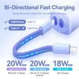  Bi-Directional Charging Cable 11CM for 5000mAh Power Bank (USB-C + Lightning) 20W  Light Indicator Display Type 