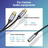  Jack Chuyển Âm Thanh 3.5mm to 2RCA VENTION BCO (Female to Female) 