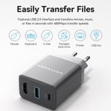  Vention 3-Port USB (C+A)+HDMI GaN Switch Dock (60W/5W/4K@60Hz) EU-Plug 