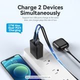  Củ Sạc nhanh 2 Cổng USB Vention FBA Wall Charger (18W/18W) 