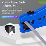  Kềm cắt - tuốt cáp đa năng Vention Coaxial Cable Stripper - KEB (tuốt cáp đồng trục, Shear / Cut / Strip, Screw Adjust, Sharp blade) 