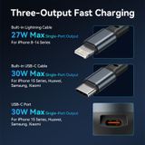  Tẩu Sạc Ô Tô 2-in-1 VENTION FFO 30W (with Built-In C + Lightning Cable) 