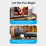  Cáp âm thanh đầu hoa sen  vải dù cao cấp Vention Cotton Braided (2RCA Male to 2RCA Male Audio Cable, Green Copper) 