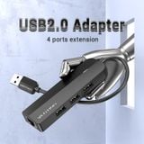  3-Port USB 2.0 Hub with 100M Ethernet Adapter 0.15M Black 