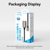  Cáp Chuyển Type-C to HDMI2.1 8K VENTION CRC (8K@60Hz, 4K@240Hz/144Hz, Dolby Atmos, Dynamic HDR, HDCP 2.3, 12-bit Color Depth, 3D Video, eARC, QMS) 