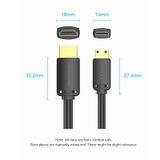  Cáp Chuyển HDMI-C to HDMI-A Bi-Directional VENTION AGH (4K@60Hz, 18Gbps, HDR) 