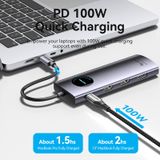  HUB chuyển đa năng Vention 10 in 1 TQW (USB-C to DP/HDMI x 2/USB 3.0 x 2/USB 2.0/RJ45/SD/TF/PD MST Docking Station) 
