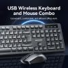  Combo chuột kèm bàn phím không dây Vention Wireless Full-Sized Keyboard and Mouse Combo - KTDB0-EN (with Mouse Pad Black Slim Type - US English Layout) 