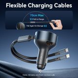  Tẩu Sạc Ô Tô 2-in-1 VENTION FFO 30W (with Built-In C + Lightning Cable) 
