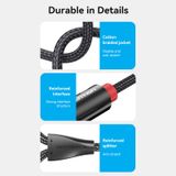  Cotton Braided 3.5mm Male to 2RCA Male Audio Cable Blue Aluminum Alloy Type 