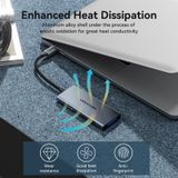  USB-C to HDMI/USB 3.0x3/SD/TF Docking Station Aluminum Alloy Type 0.15M Gray 