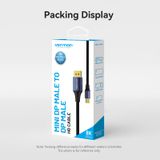  Cáp Chuyển Mini DisplayPort sang DisplayPort 8K VENTION HCF (8K@60Hz/4K@144Hz, HDR, 32.4Gbps Bandwidth, Bi-Direction, Cotton Braided) 