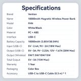  Vention 10000mAh Magnetic Wireless Power Bank 20W 