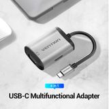  Type-C to HDMI/VGA/USB3.0/PD Converter 0.15M Gray Metal Type 