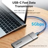  Multi-function USB-C to HDMI/VGA/USB-C Gen 1/USB 3.0x2/USB 2.0/RJ45/SD/TF/TRRS 3.5mm/PD Docking Station 0.25m Gray Metal Type 
