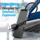  HUB chia cổng USB và mở rộng Vention 6in1 USB Slitter - CHU (USB 2.0 to USB 2.0*3/TF/SD/Micro-B) 