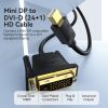 Mini DP Male to DVI-D(24+1) Male HD Cable for Laptop TV computer displayer monitor 