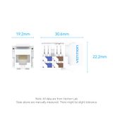  Đầu nối mạng tốc độ cao chuẩn Cat5e Vention Unshielded Keystone Jack - IRE (White Plastic Type) 