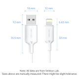  Cáp Sạc Nhanh USB to Lightning VENTION LAM 2.4A (480Mbps) 